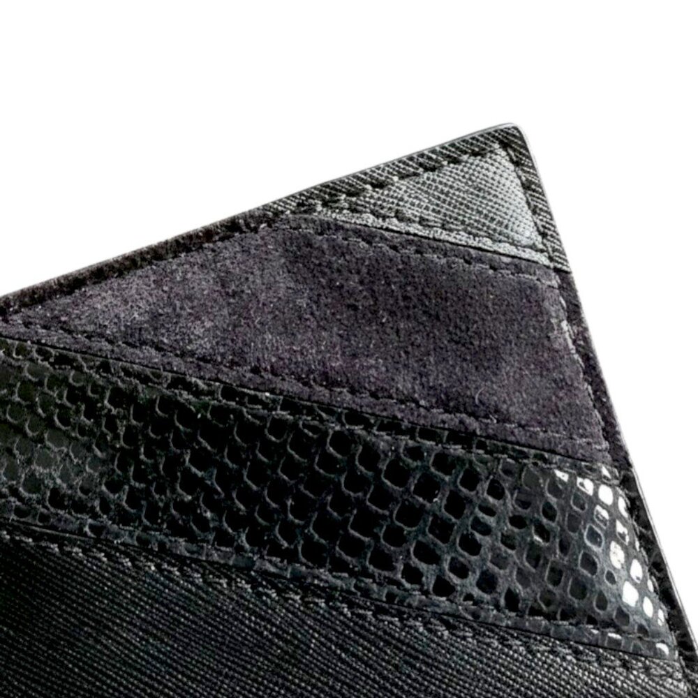 MICHAEL KORS JET SET Clutch Chevron Leather Suede Mixed Media Black NWOT $148 - Picture 6 of 8